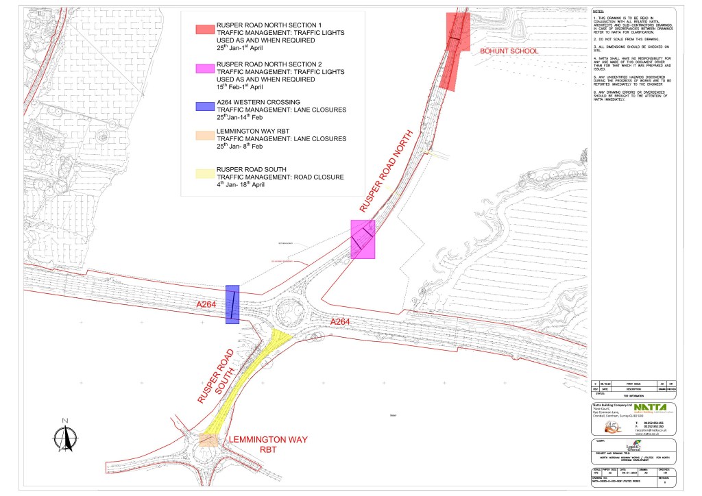 A264/Rusper Road works map