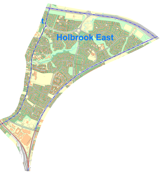 Map Showing Holbrook East Ward