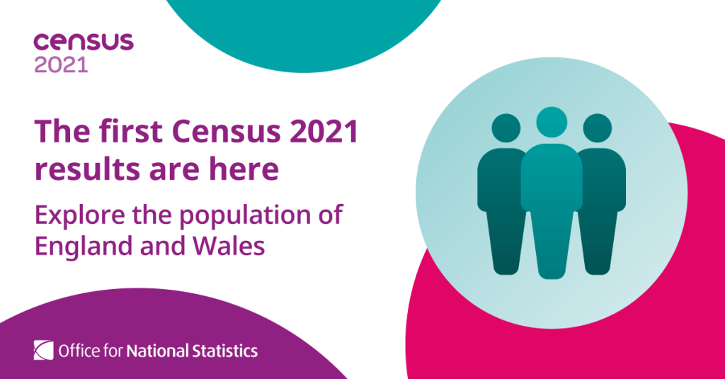 Banner notifying the first Census 2021 results have arrived